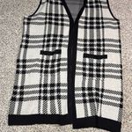 Cato  Women's Plus Size 18W Plaid Long Vest Jacket Black Sleeveless Photo 1