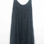 Polka Dot Sleeveless Ruffle Hem Tank Dress Size Medium Black Photo 0