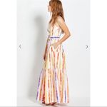 Nicholas Kerala Maxi Dress in White 4 Womens Long Cotton Striped Gown Pink Photo 2