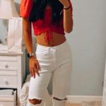 White Ripped Jeans Size 2 Photo 0