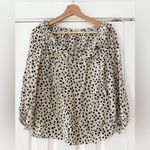 AYR  Black and White‎ Ruffled Silk Blouse Size S EUC Photo 4