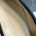 Gucci Black Loafers Suede Silver Horsebit Buckle Women's Size 7B Photo 2