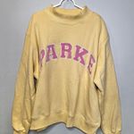 Parke Heritage Summer land Varsity Mockneck Sweatshirt Yellow Sweater Size L/XL Photo 0