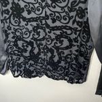 Diane Von Furstenberg  XS Silk Burnout WhimsiGoth Black Button Up Blouse Photo 3