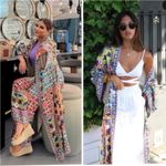 ZARA  printed kimono robe midi dress satin BLOGGERS FAVORITE!!! Photo 3