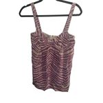 Rebecca Taylor ✨ Purple Zebra Print Babydoll Tank Sz 6 Top Silk✨ Photo 5