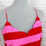 J.Crew Scalloped Striped Cami Halter Tank Top Shirt Pink Red 4 Photo 4
