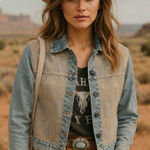 Levi's NWT  RARE French Tulle Denim Trucker Jean Jacket S Cowgirl Western Boho Photo 0