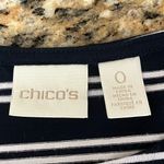 Chico's Chico’s Women’s Layered Double-Stripe Top Black White Nautical Preppy Coastal M Photo 8