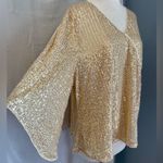 Grace Karin  NWT Elegant Sequin Gold Top Plus Photo 2