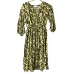 Harlow & Rose Women's Floral Print Midi Dress Green Beige Small Photo 2