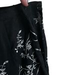 Robbie Bee Vintage Black Linen Elastic Pants White Floral Embroidery Size 8 Photo 2