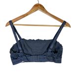Victoria's Secret Bralette Womens M Navy Blue Lace Logo Band Wireless Unlined Photo 2