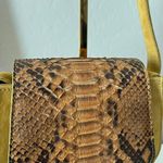 Cala Jade Leather Snakeskin Flap Hexagon Small Crossbody Bag‎ Purse Yellow Photo 2