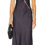 LIONESS  About A Girl Maxi Dress in Onyx Polka Photo 0