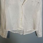 Madewell Womens Resort Long Sleeve Shirt Linen White Size XS Eyelet Embroidered Photo 4