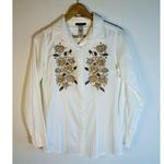 Alan Jackson Cowgirl Western Shirt Womens Button Up Embroidered Size Small White Photo 5