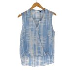 Three Eighty Two  Womens Rivea Monroe Surplice Sleeveless Top‎ Blue Large NWT Photo 1