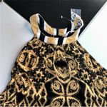 Free People NWOT Mimi Oversized Tank Top Tunic Sleeveless Black Gold Print Boho Photo 9