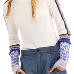 Free People  Switch It Up Cuff White Waffle Thermal Crochet Long Sleeve Top Sz XS Photo 2