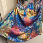 Luli Fama Women's Deco Gardens Halter Long Sleeve Cut Out Mini Dress Size Medium Photo 4