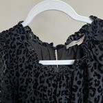 Loft Holiday Black Leopard Print Velvet Swing Dress Photo 5