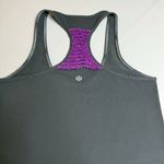Lululemon  Racerback Tank Top CRB sz 6 Coal‎ Very Violet Ruffle EUC Rare Athletic Photo 1