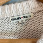 Charmed Hearts  Women's S Pearl Embellished Cream Fancy Knit Long Sleeve Sweater Photo 2