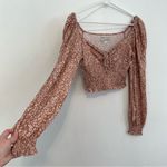 Urban Outfitters UO Old Soul Smocked Top Mauve Pink ish Leopard Cheetah Crop Top Photo 8