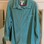 Vintage 90's Wide Wale Corduroy Shacket Shirt Jacket Chore Coat Sz 1X Blue Plus Photo 0