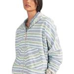 Anthropologie Striped Zip Long Sleeve Hoodie Stretch Jacket EUC Small Medium Photo 0