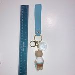 Starbucks  Blue and White Bear Keychain with Wrist Strap or Bag Charm - New Photo 1