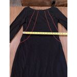 David Meister  Black red stitch detail Knee Length sheath Dress 3/4 Sleeves  10 Photo 9