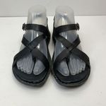 Keen  Size 6 Sandals Drum Alman Black Leather Ankle Strap Toe Post Shoes Woman’s Photo 5