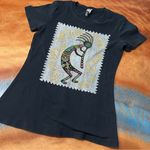 Vintage Kokopelli Bling Embellished Tee 100% cotton Made in USA Big Bang small Black Photo 0