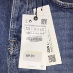 ZARA NWT Women's The High Rise Straight Medium Wash Blue Denim Jeans Photo 7