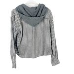 American Eagle NWT  Cropped Hooded Flannel Shirt Plaid Size Medium M NEW Photo 8