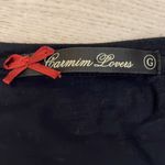 Carmim Lovers Black Sleeveless Tank Top with White Sparkly Beaded Sleeves Size L Photo 2