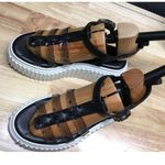 Circus NY by Sam Edelman Platform Sandals Women's 6.5 Black White Buckle Comfort Photo 7