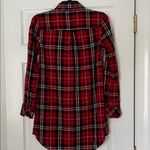 Forever 21  red and black plaid button cotton shirt ruffle S Photo 13