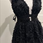 Day + Moon black textured bubble hem mini dress Sz M Size M Photo 6