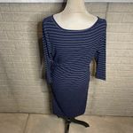Isabel‎ Maternity Navy Striped Ribbed V Photo 3