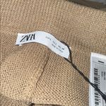 ZARA NWOT Linen blend Wide Leg High Waisted trousers Large Pull On Tan Photo 6