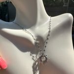 Anne Klein  sterling steel silver star necklace crystal diamond paved shaking eye Photo 0