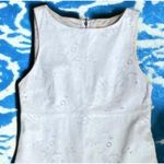 Alice + Olivia  Ivory Laser Cut Leather Sleeveless A-Line Dress Size 2 Photo 1