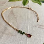 Jewelry Set Green Tourmaline Garnet Pearl Boho Bohemian Minimalist Casual Gift Photo 3