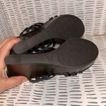UGG  Mattie Black Leather Strappy Wedge Sandals Stacked 3" Inch Heel Platform 10 Photo 8