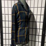 Lucky Brand  Navy and Yellow Plaid Button-Down Shirt Photo 6