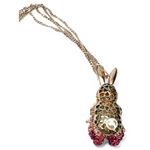 Betsey Johnson  Celestial Star Bunny Crystal Necklace Rabbit Charm Easter Spring Photo 4