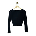 Aster Women’s Lace Up Knit Cropped Sweater in Black Size XS Photo 5